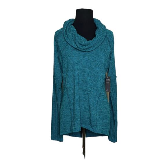 Threads 4 Thoughts teal green long sleeves cowl neck sweater size S - Picture 1 of 14